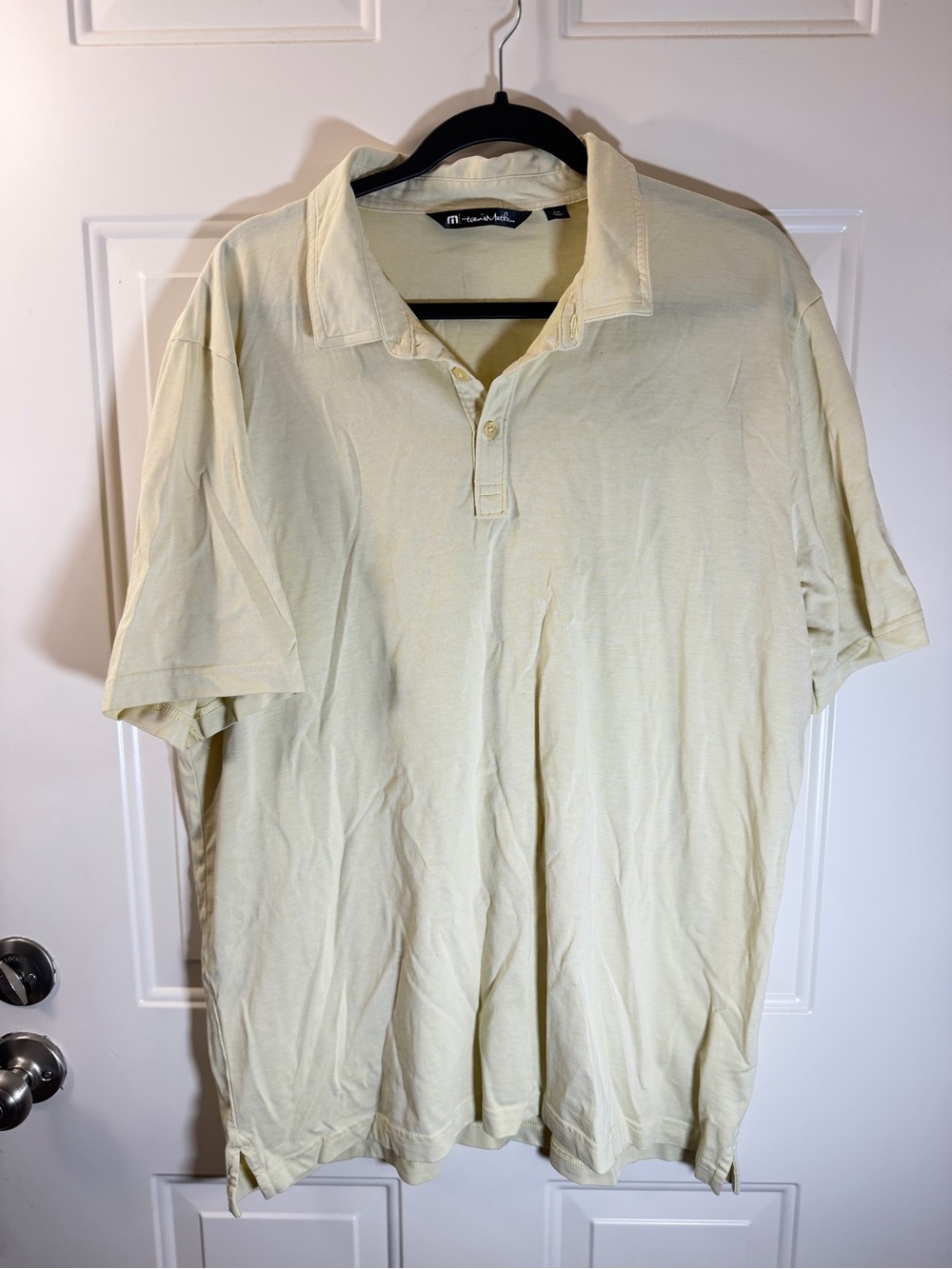 TravisMathew Men’s XXL Yellow Short Sleeve Polo Golf Shirt 0552